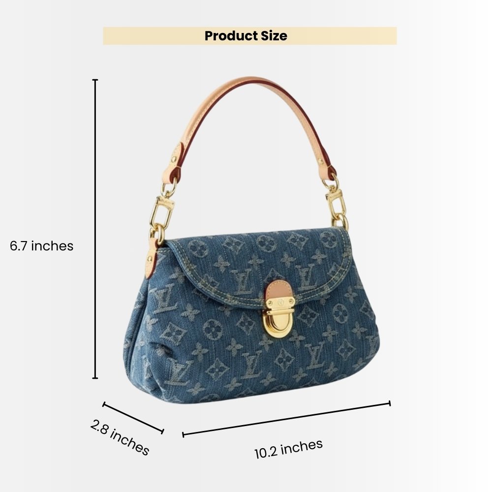 Louis Vuitton Pleaty Monogram Denim Blue 26Cm M95050