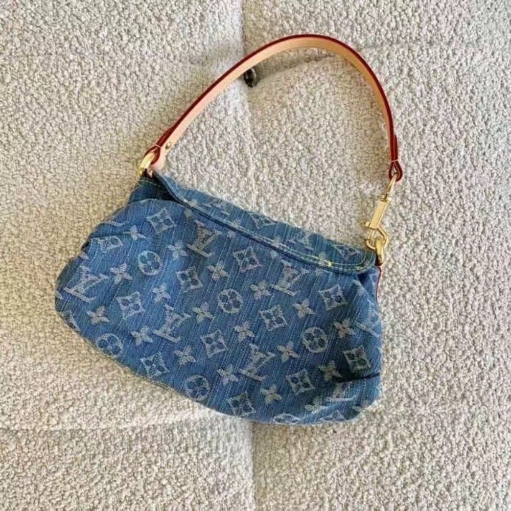 Louis Vuitton Pleaty Monogram Denim Blue 26Cm M95050