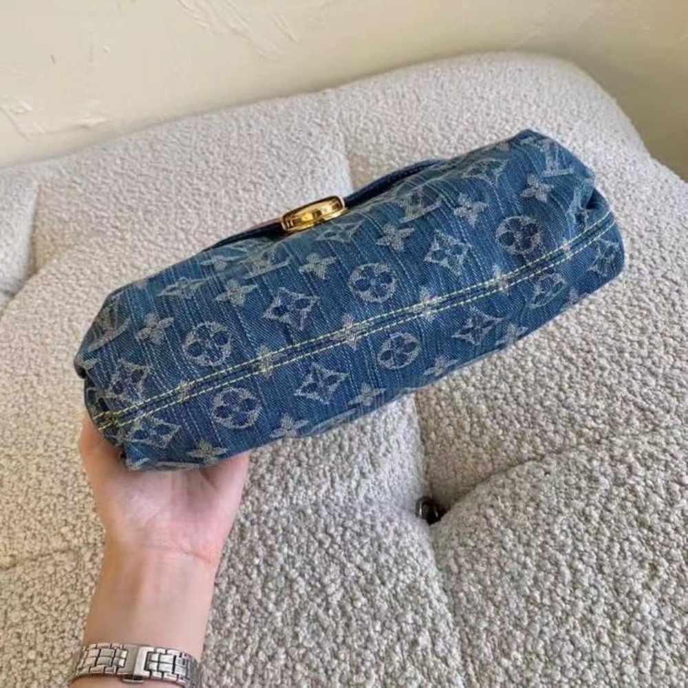 Louis Vuitton Pleaty Monogram Denim Blue 26Cm M95050