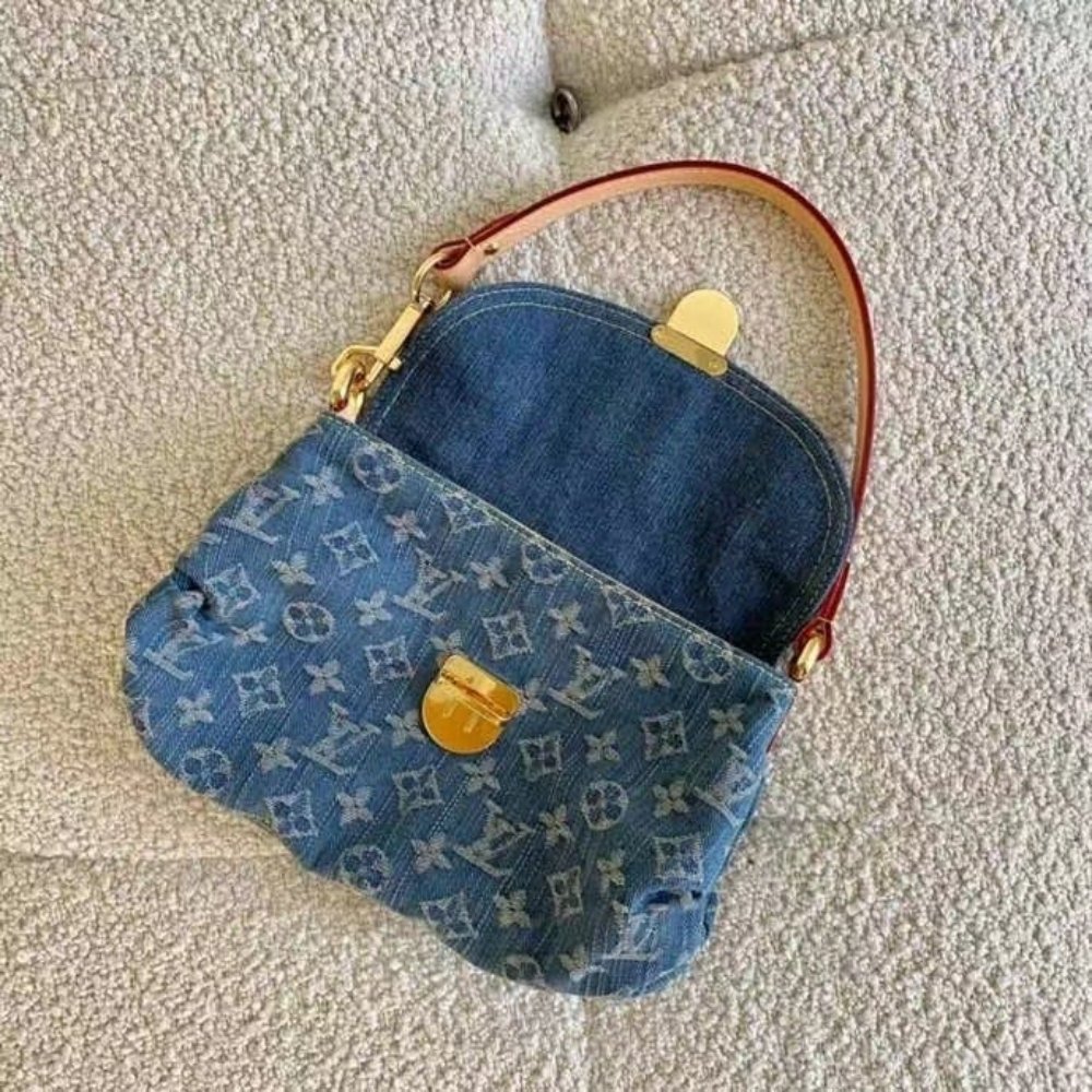 Louis Vuitton Pleaty Monogram Denim Blue 26Cm M95050