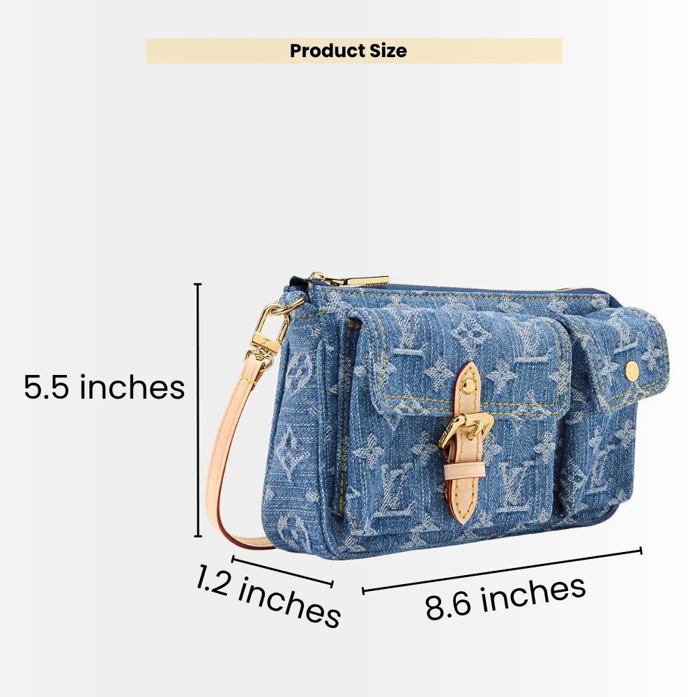 Louis Vuitton Pochette Accessoire Cargo Blue Denim 22cm M27602