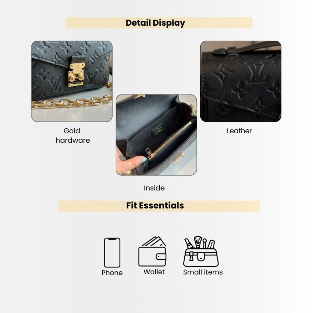 Louis Vuitton Pochette Métis East West Black 21Cm M46595