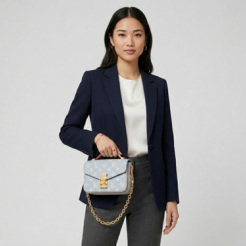 Louis Vuitton Pochette Métis East West Trianon Blue 21Cm M12429