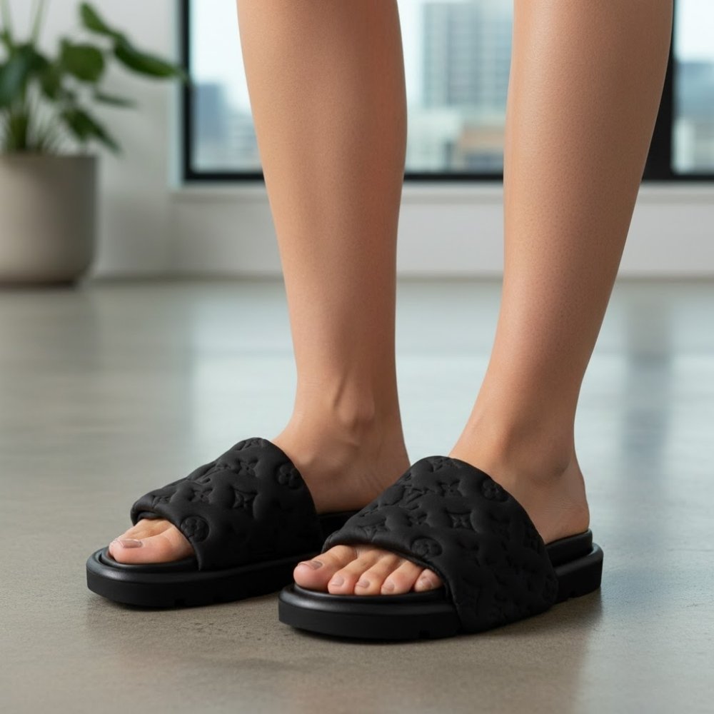 Louis Vuitton Pool Pillow Comfort Mule Black 1AA1EH