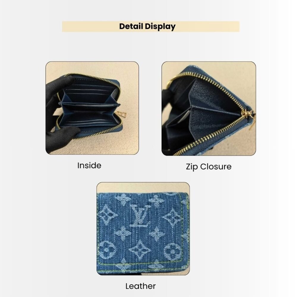 Louis Vuitton Remix Zippy Coin Purse Wallet Denim Blue 11Cm M82957