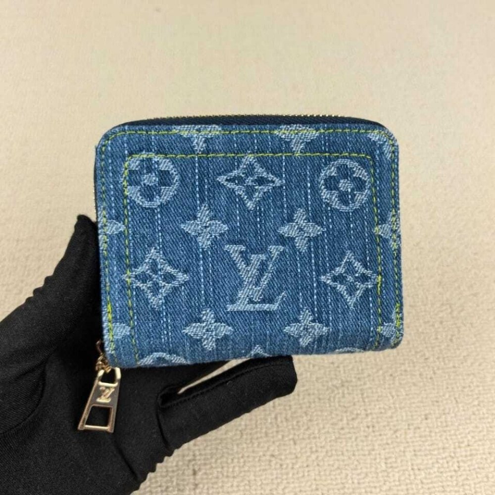 Louis Vuitton Remix Zippy Coin Purse Wallet Denim Blue 11Cm M82957
