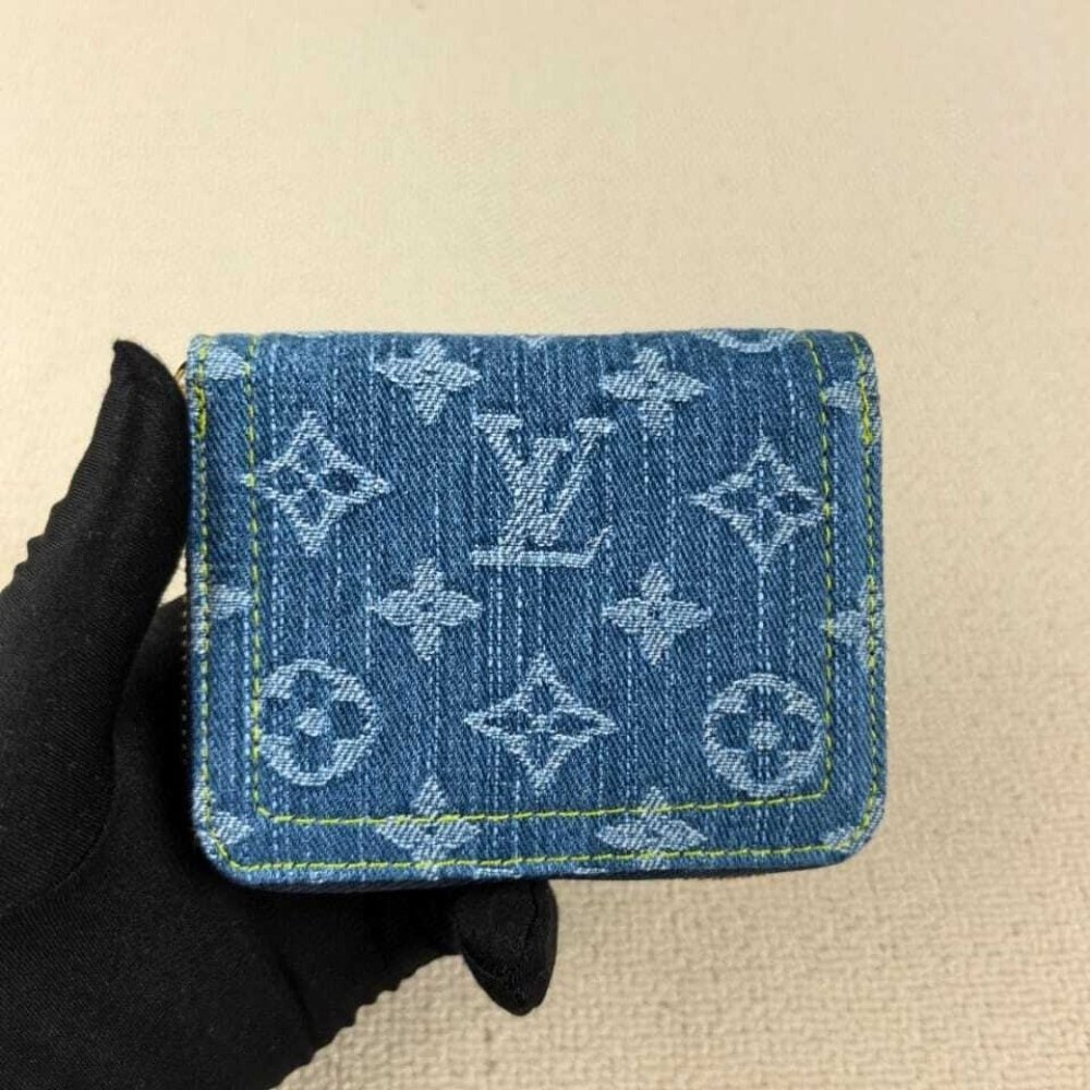 Louis Vuitton Remix Zippy Coin Purse Wallet Denim Blue 11Cm M82957