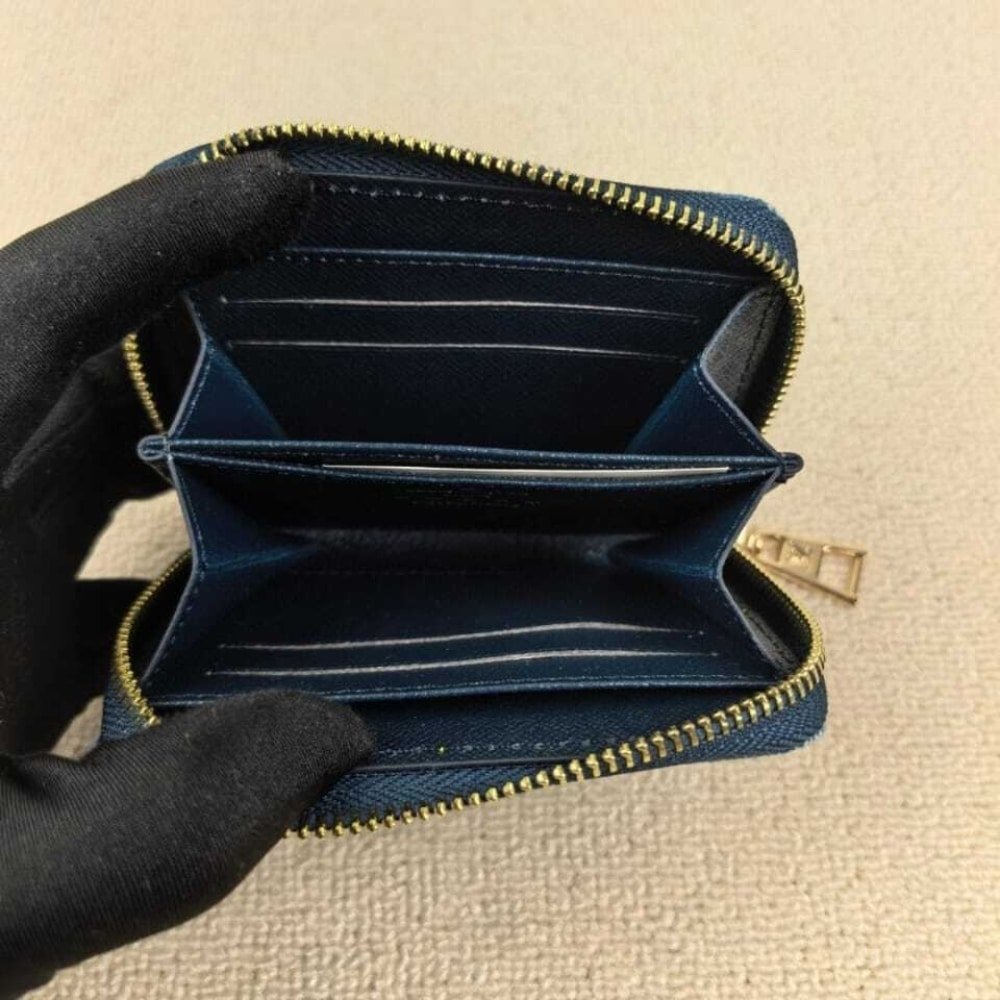 Louis Vuitton Remix Zippy Coin Purse Wallet Denim Blue 11Cm M82957
