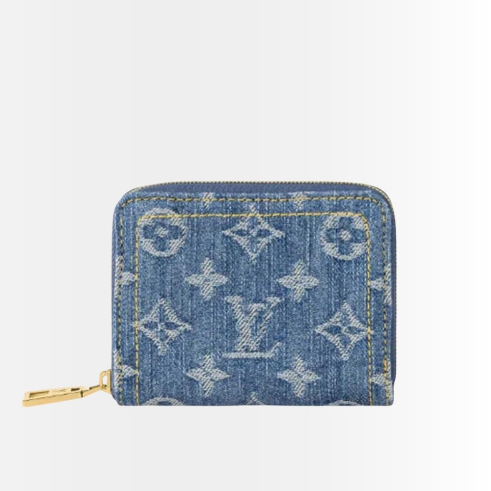Louis Vuitton Remix Zippy Coin Purse Wallet Denim Blue 11Cm M82957