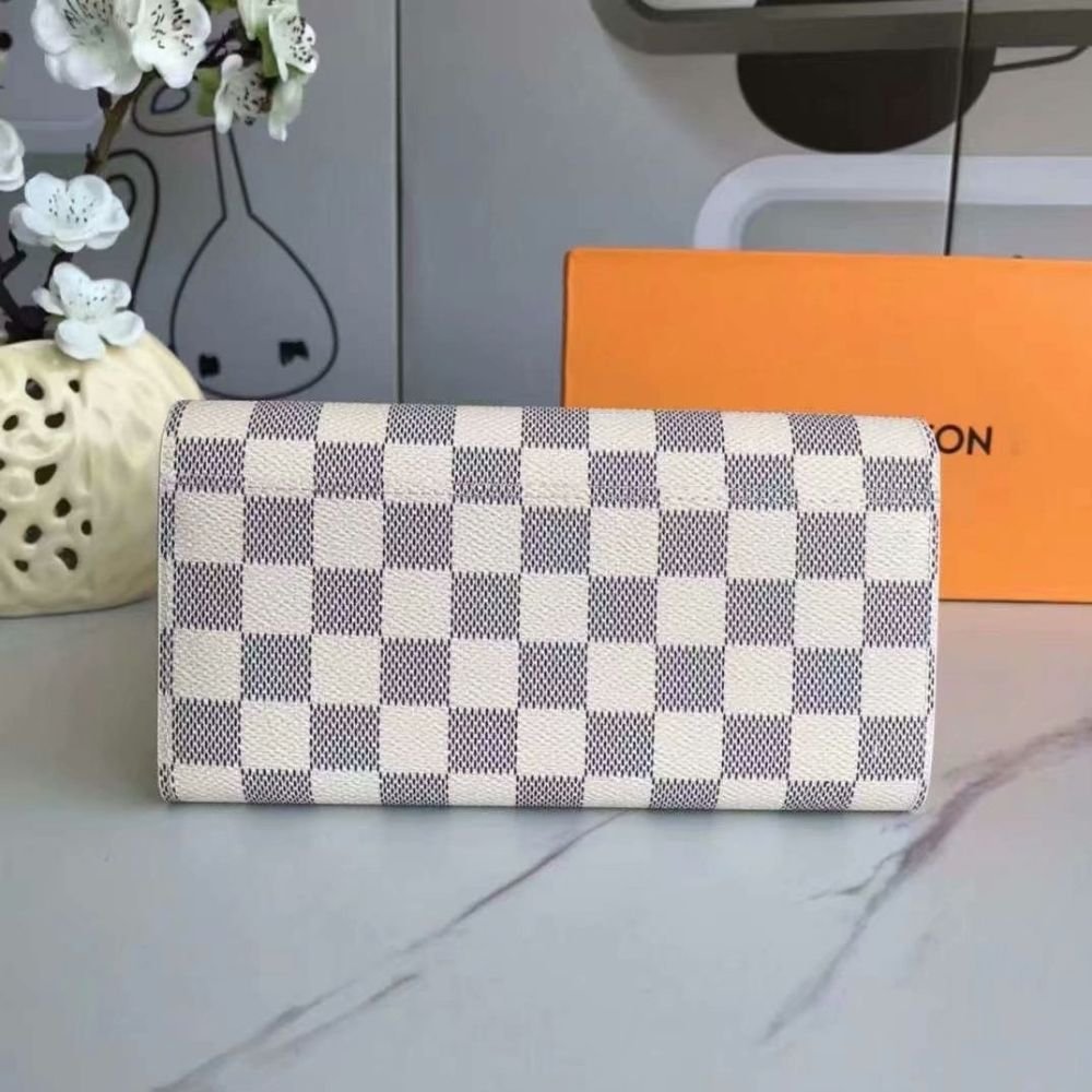 Louis Vuitton Sarah Wallet Damier Azur Canvas 19Cm N63208