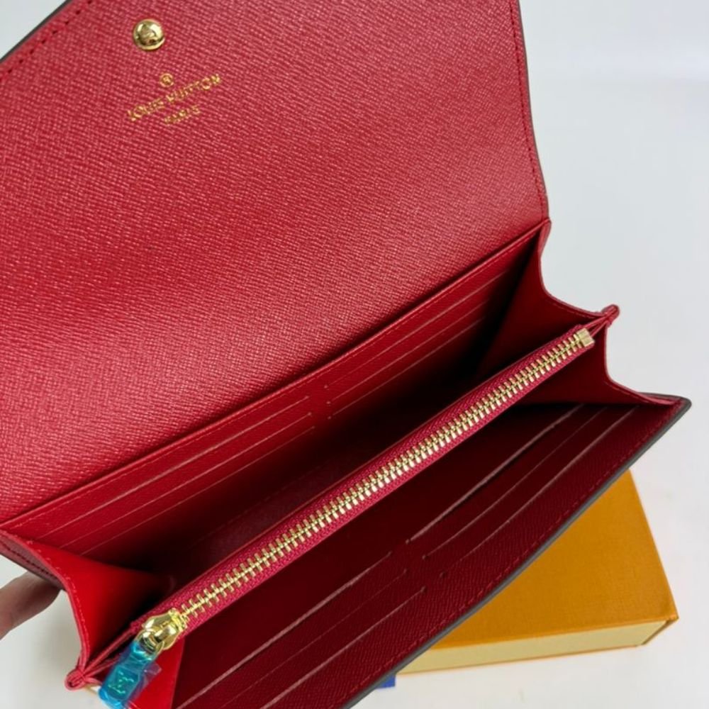 Louis Vuitton Sarah Wallet Monogram Canvas Coquelicot Red 19Cm M62236