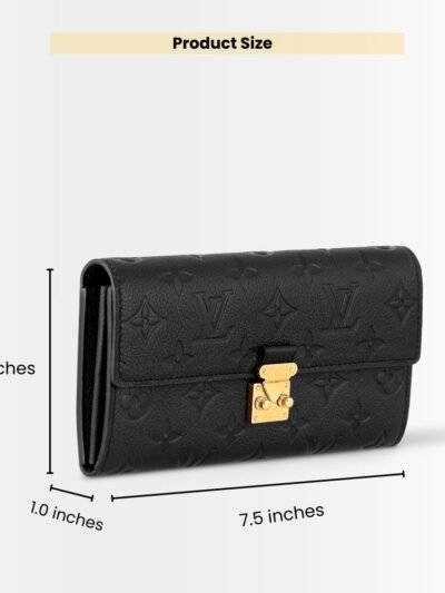 Louis Vuitton Sarah Wallet Monogram Empreinte Black 19Cm M82638