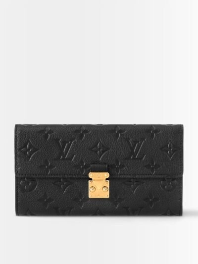 Louis Vuitton Sarah Wallet Monogram Empreinte Black 19Cm M82638