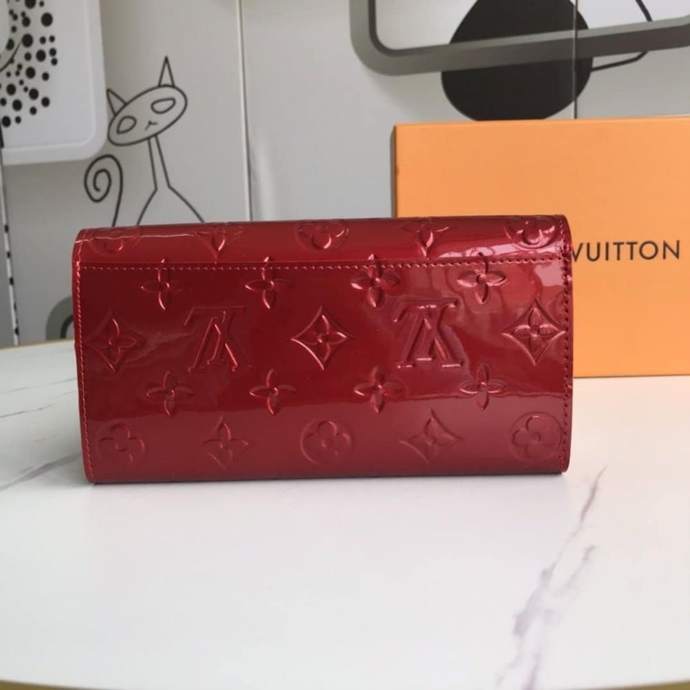 Louis Vuitton Sarah Wallet Monogram Red 19Cm