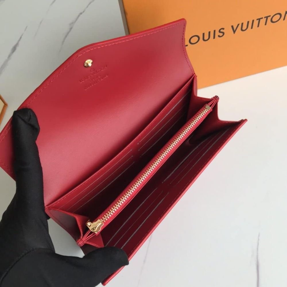 Louis Vuitton Sarah Wallet Monogram Red 19Cm