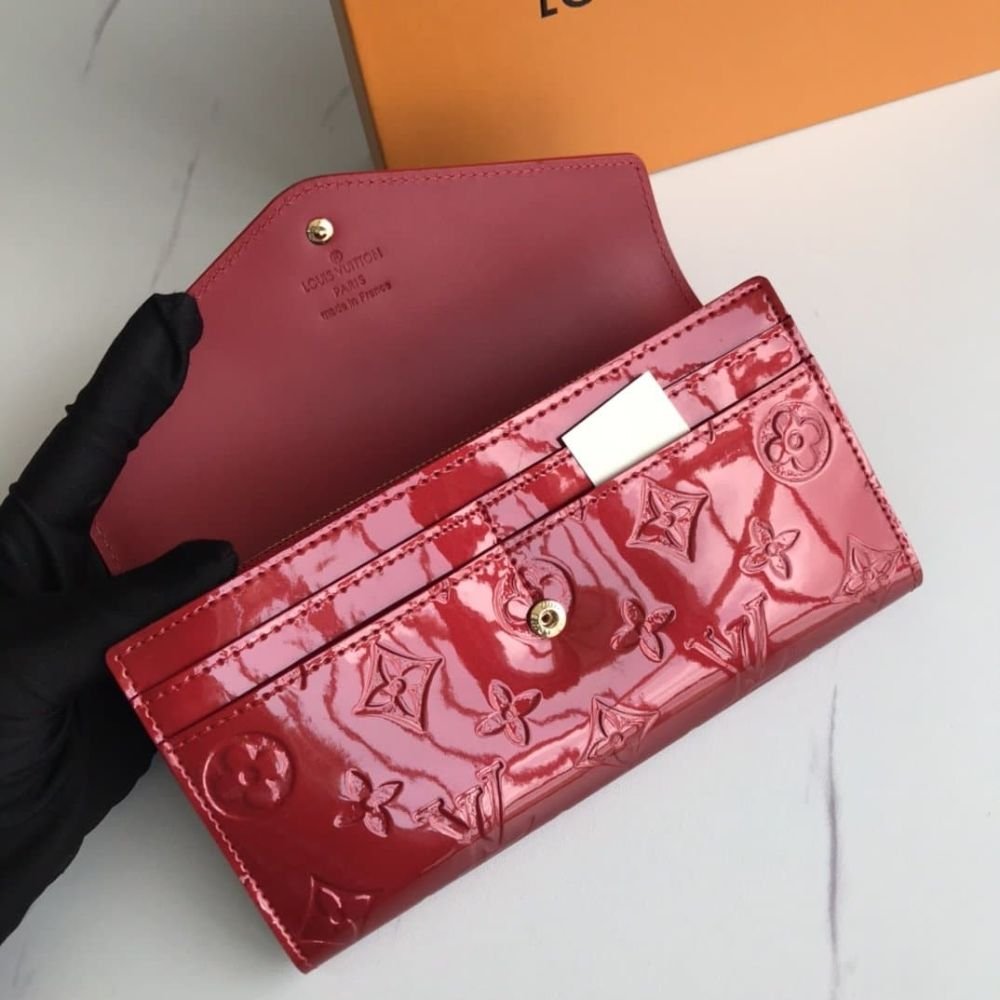 Louis Vuitton Sarah Wallet Monogram Red 19Cm