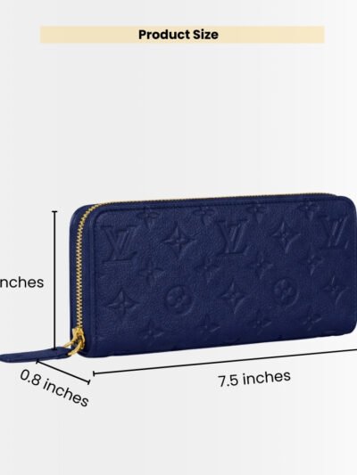 Louis Vuitton Single Zippy Wallet Monogram Dark Blue 19Cm