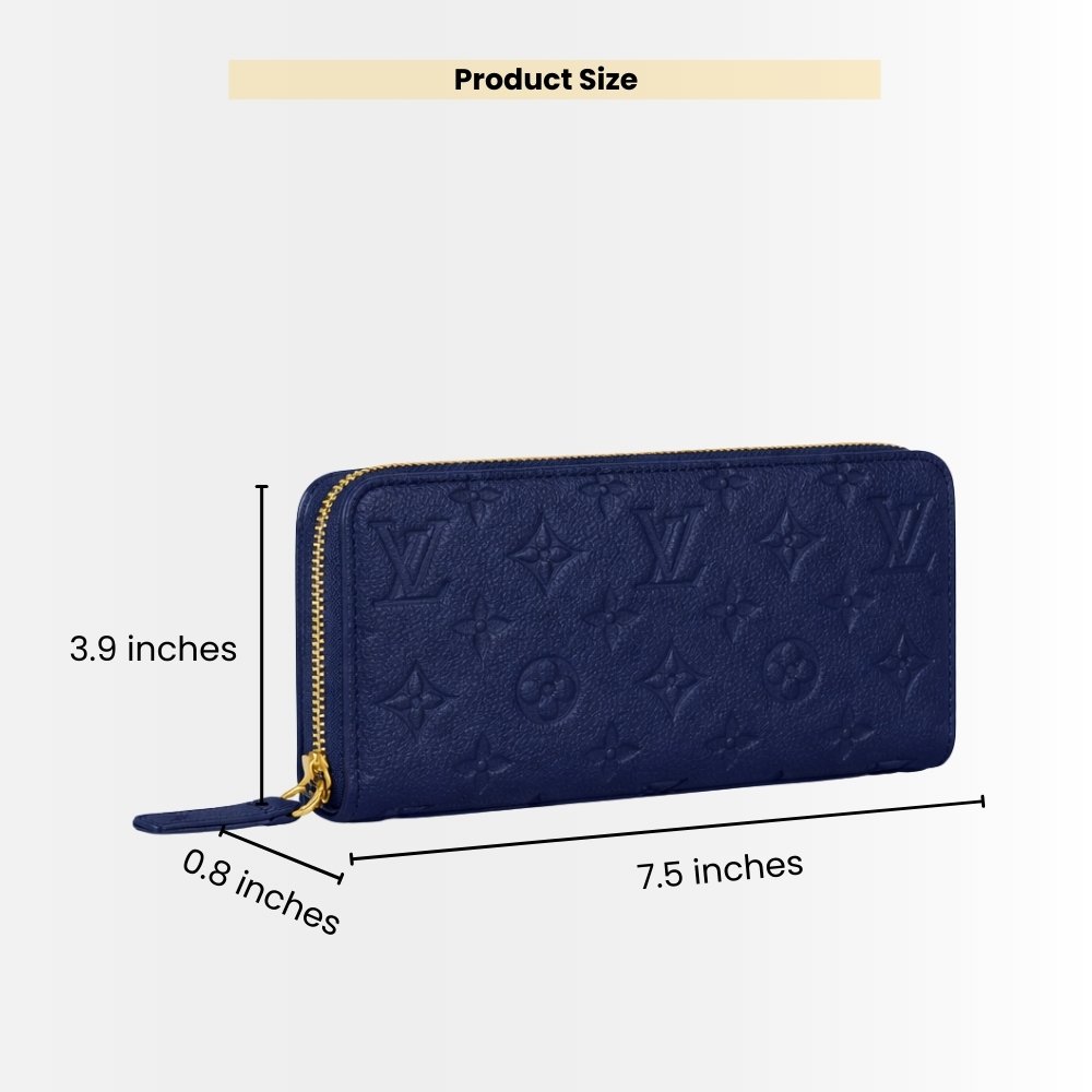 Louis Vuitton Single Zippy Wallet Monogram Dark Blue 19Cm