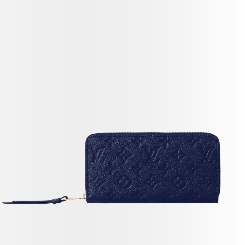 Louis Vuitton Single Zippy Wallet Monogram Dark Blue 19Cm
