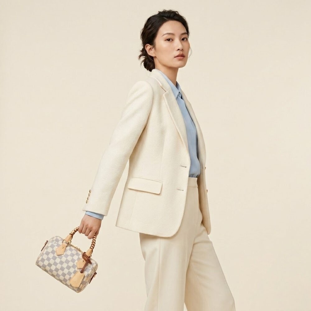 Louis Vuitton Speedy Bandoulière 20 Damier Azur Banana 20cm N40950