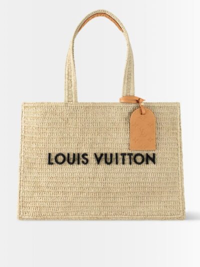 Louis Vuitton Summer Shopper Tote MM Raffia Natural Beige 44cm M14458