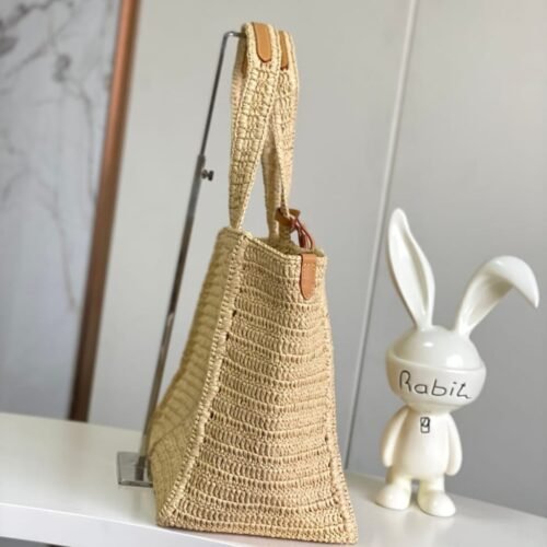 Louis Vuitton Summer Shopper Tote MM Raffia Natural Beige 44cm M14458