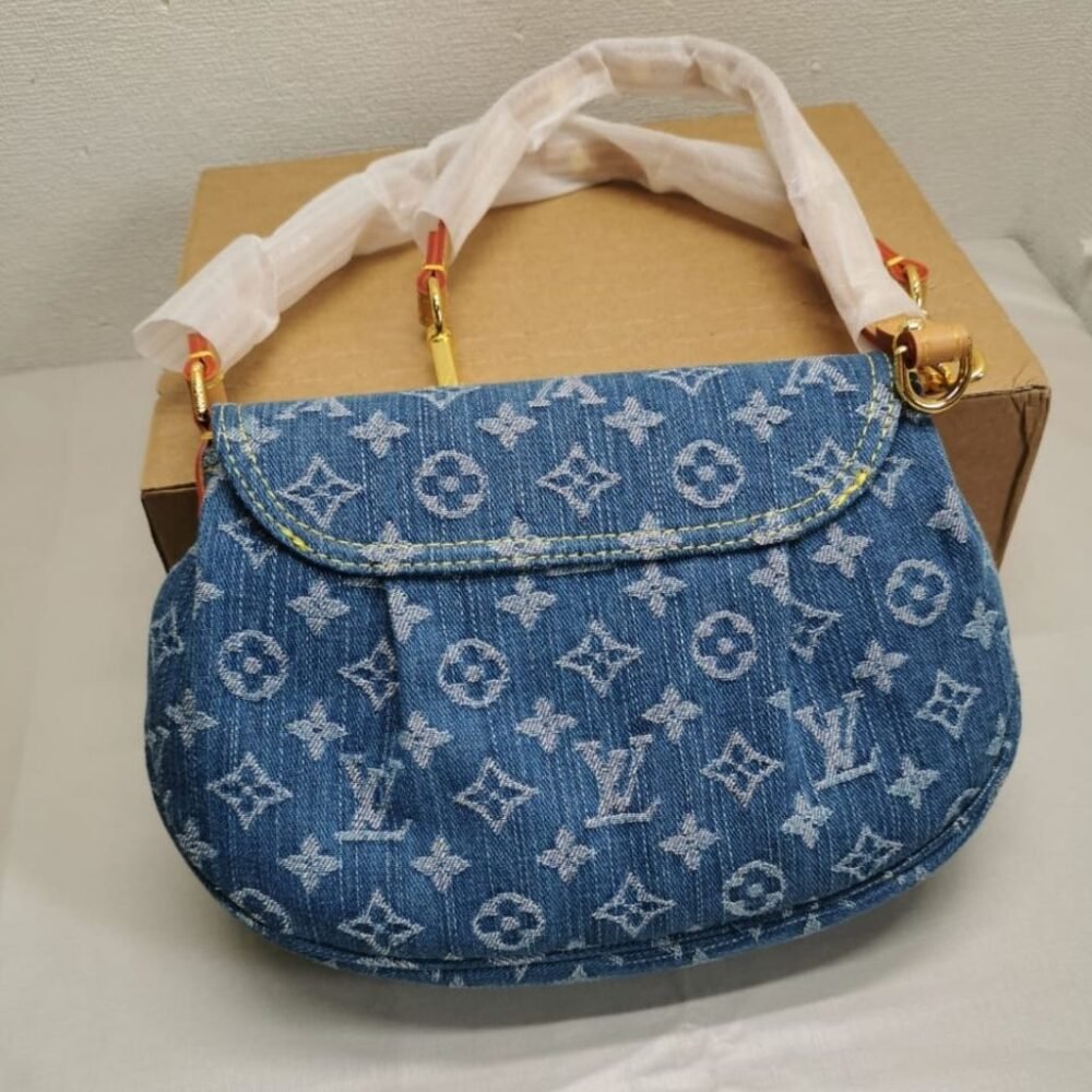Louis Vuitton Sunset Blue Denim Handbag 27Cm