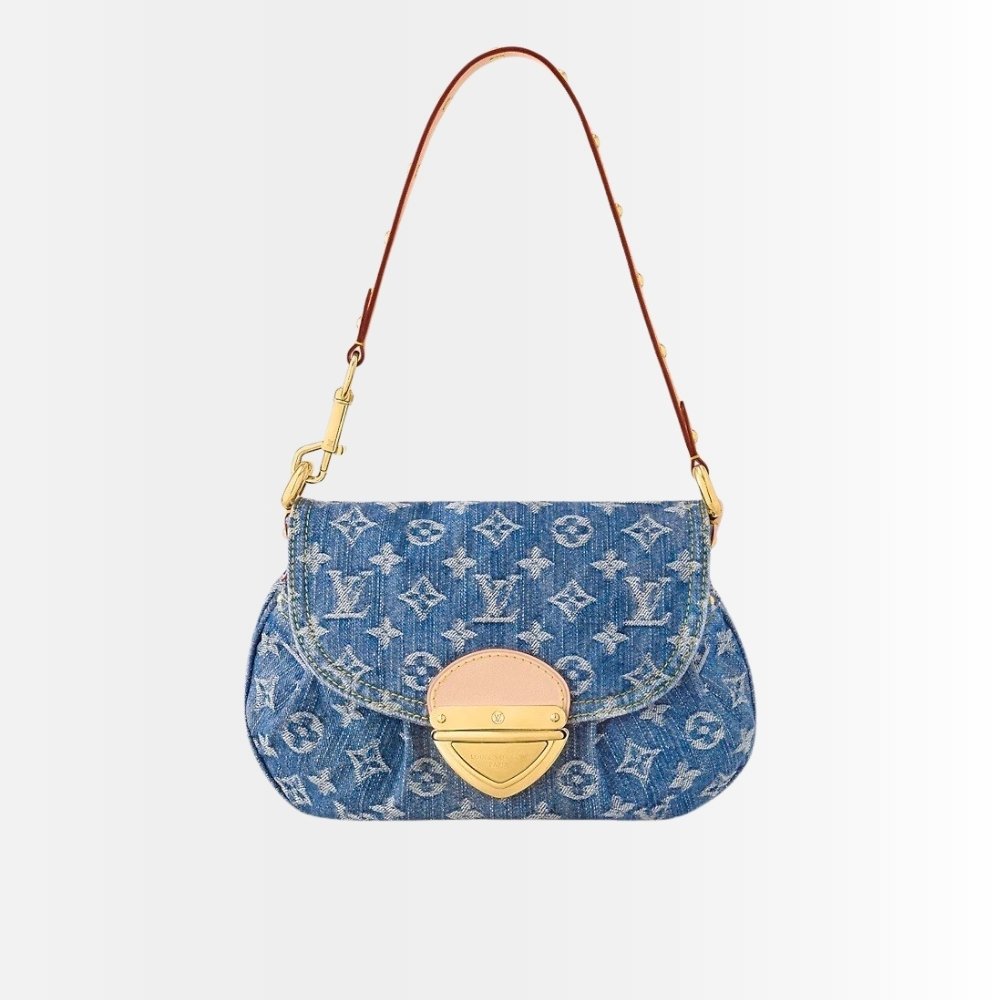 Louis Vuitton Sunset Blue Denim Handbag 27Cm