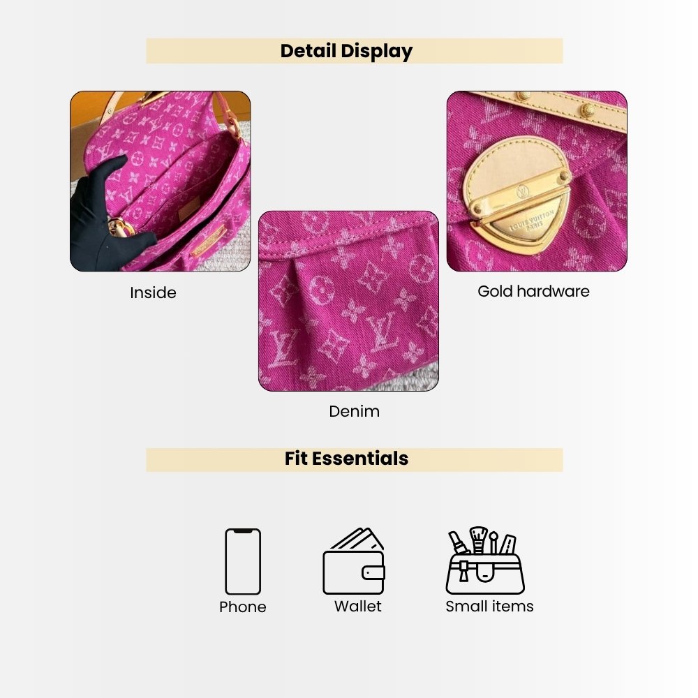 Louis Vuitton Sunset Monogram Denim Fushia 27Cm M28291