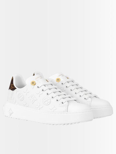 Louis Vuitton Time Out Sneaker Debossed Pattern White Brown 1AAP6E