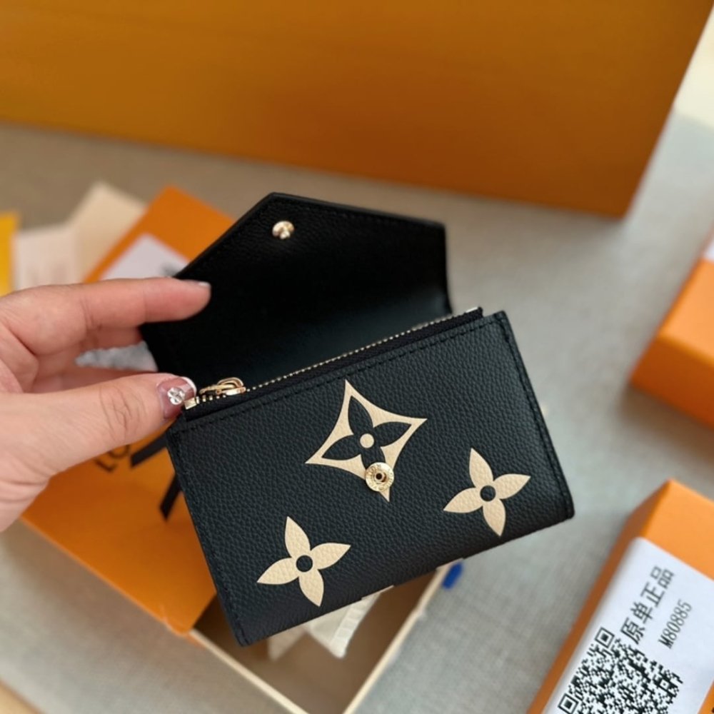 Louis Vuitton Victorine Wallet Black And Cream Monogram 12Cm M80968