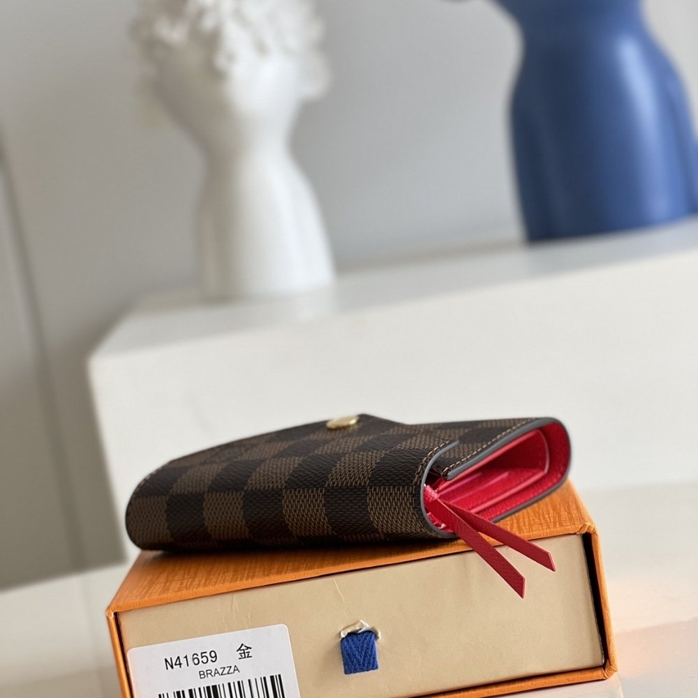 Louis Vuitton Victorine Wallet Damier Canvas Red 12Cm N41659