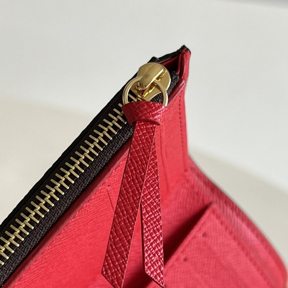 Louis Vuitton Victorine Wallet Damier Canvas Red 12Cm N41659