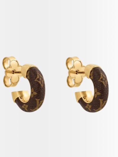 Louis Vuitton Wild Mini Hoop Earrings Gold Brown M00474