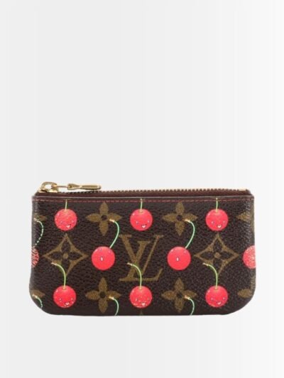 Louis Vuitton X Murakami Key Pouch Monogram Cerises Brown 11Cm