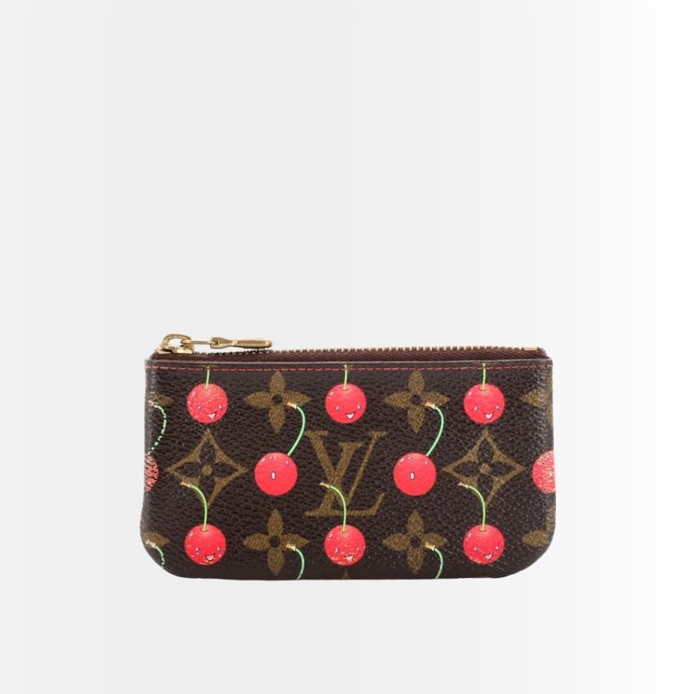 Louis Vuitton X Murakami Key Pouch Monogram Cerises Brown 11Cm