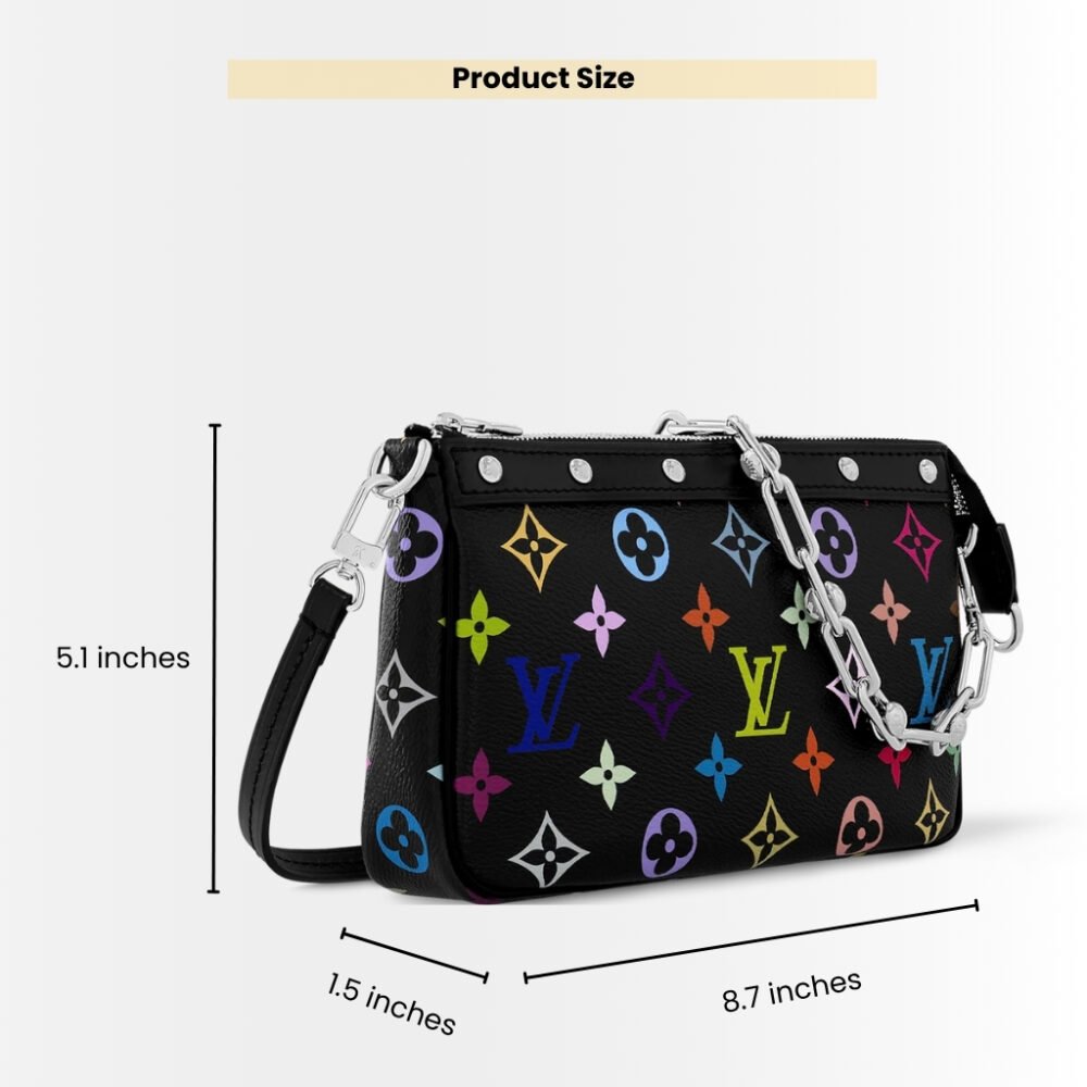 Louis Vuitton X Murakami Pochette Accessoires Multicolore Noir 22Cm M13663