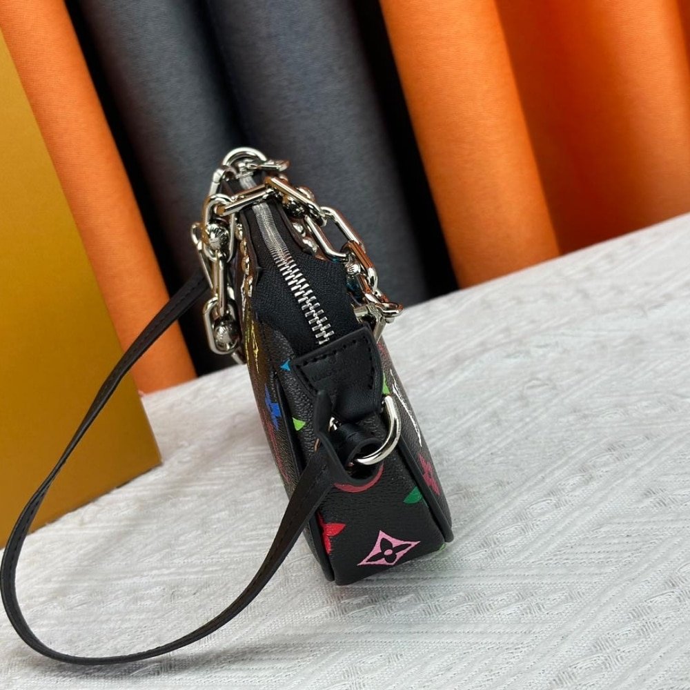 Louis Vuitton X Murakami Pochette Accessoires Multicolore Noir 22Cm M13663