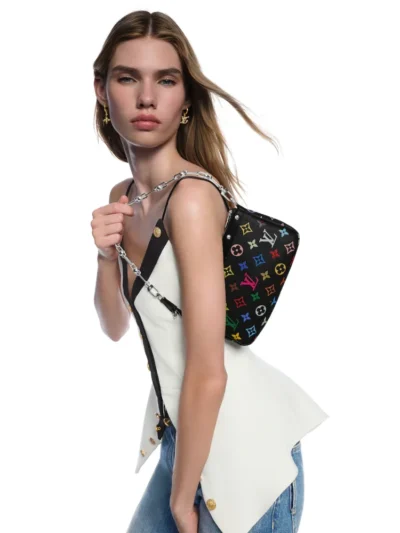 Louis Vuitton X Murakami Pochette Accessoires Multicolore Noir 22Cm M13663