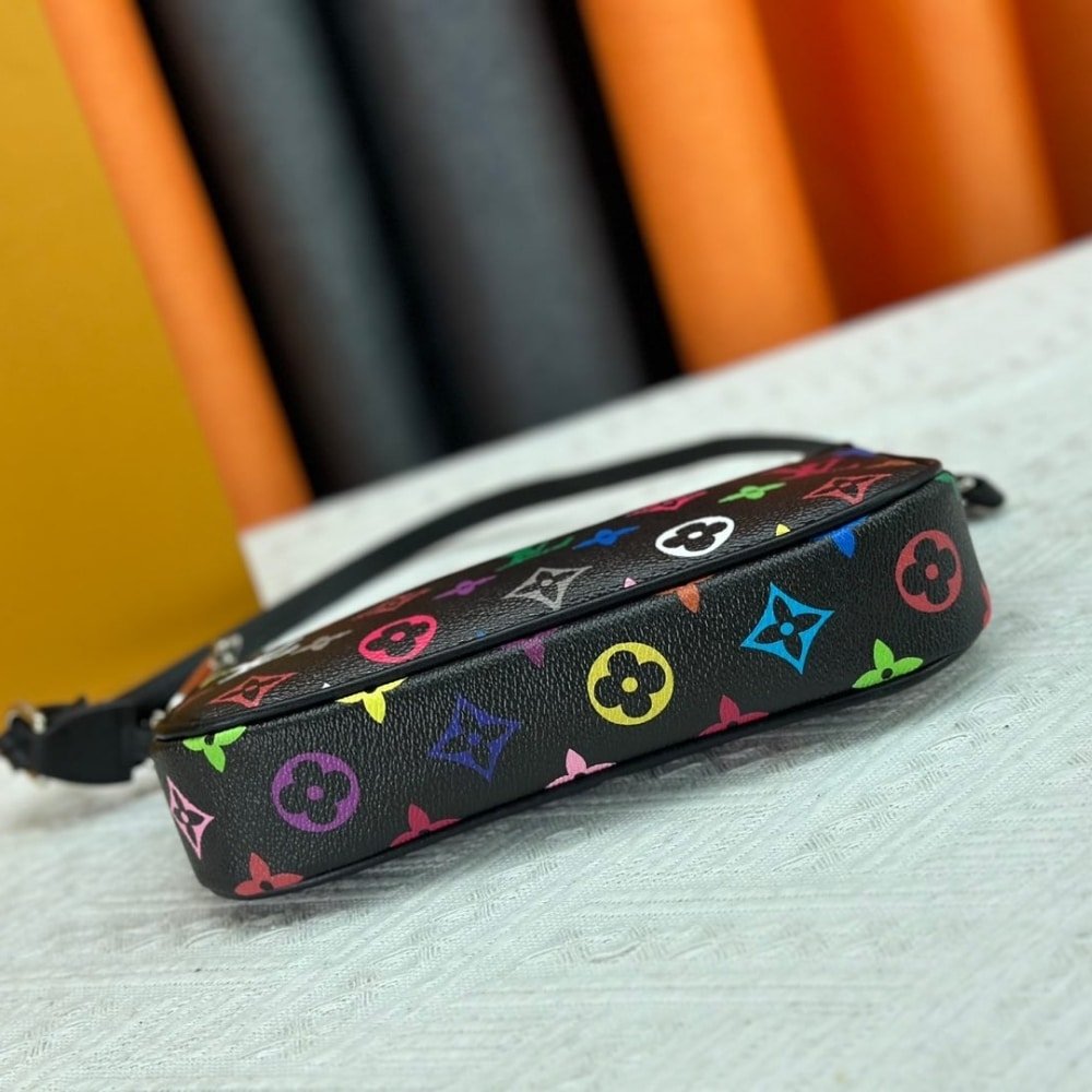 Louis Vuitton X Murakami Pochette Accessoires Multicolore Noir 22Cm M13663