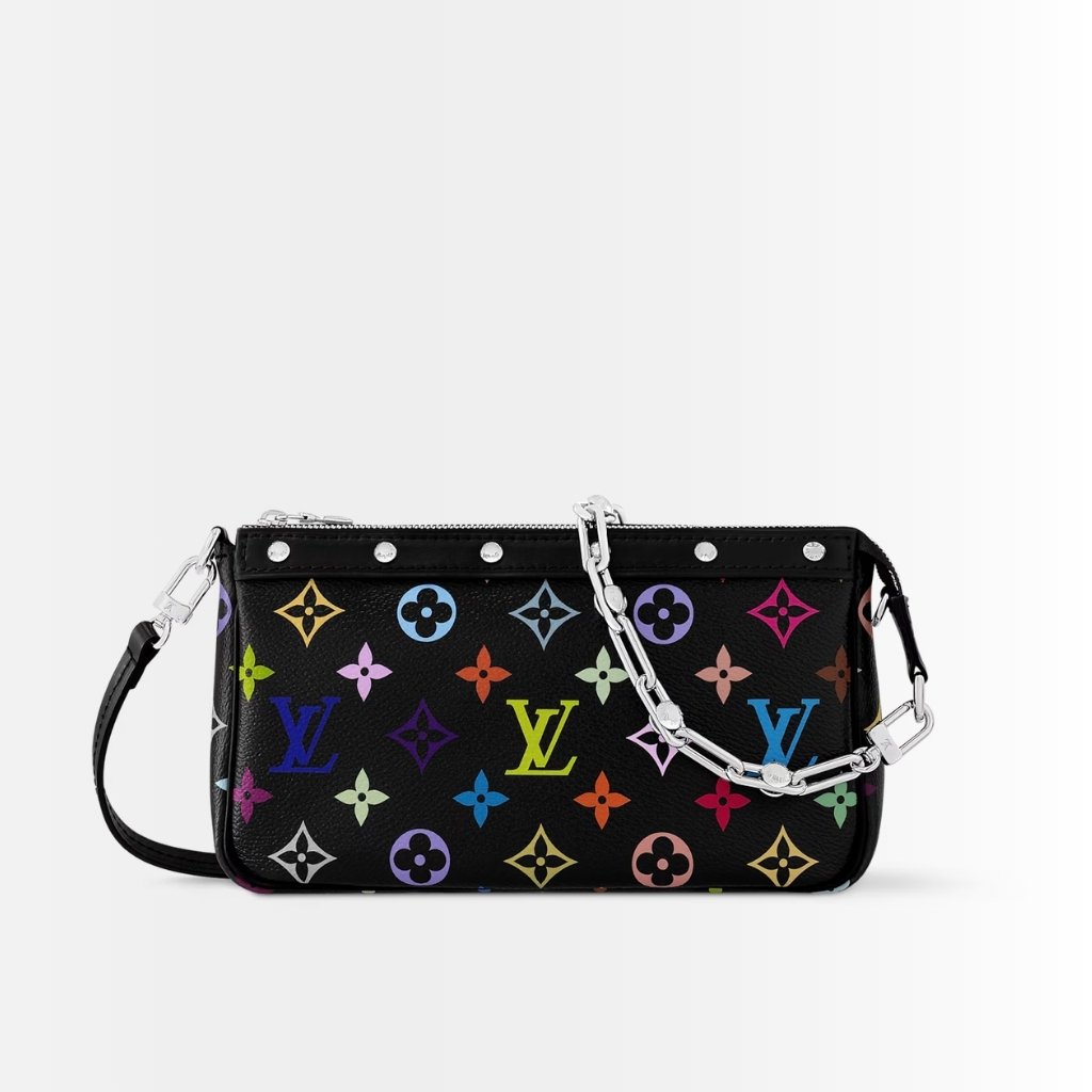Louis Vuitton X Murakami Pochette Accessoires Multicolore Noir 22Cm M13663