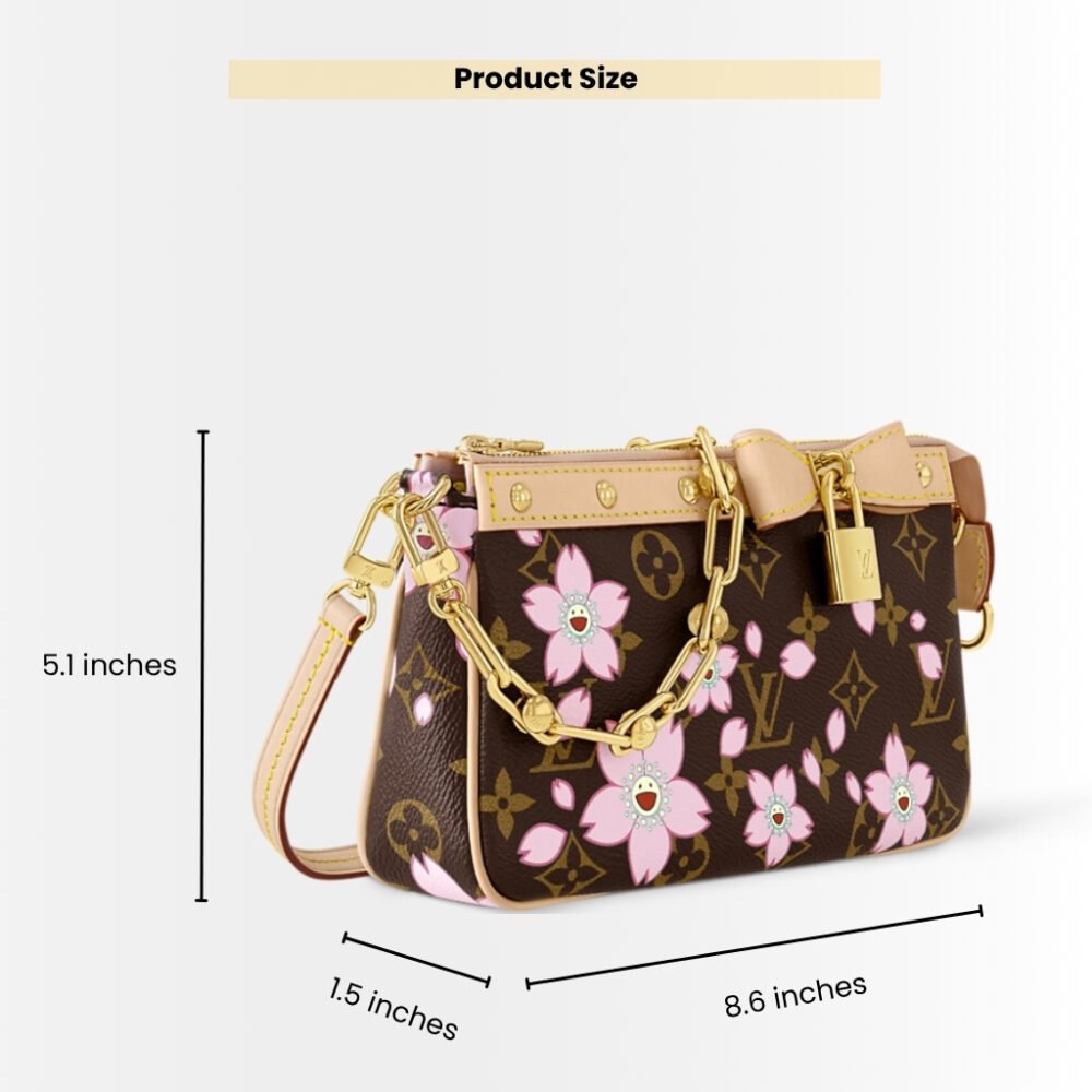 Louis Vuitton X Murakami Pochette Accessoires Sakura Brown 22Cm M13666