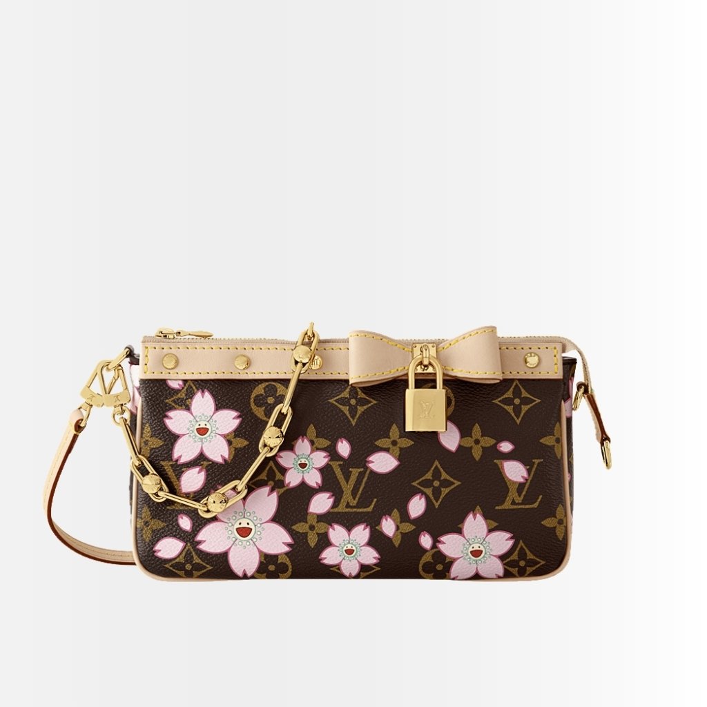 Louis Vuitton X Murakami Pochette Accessoires Sakura Brown 22Cm M13666