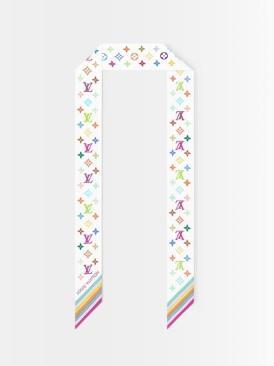 Louis Vuitton X Murakami Silk Scarf BB Monogram Multicolor White 120cm M94963