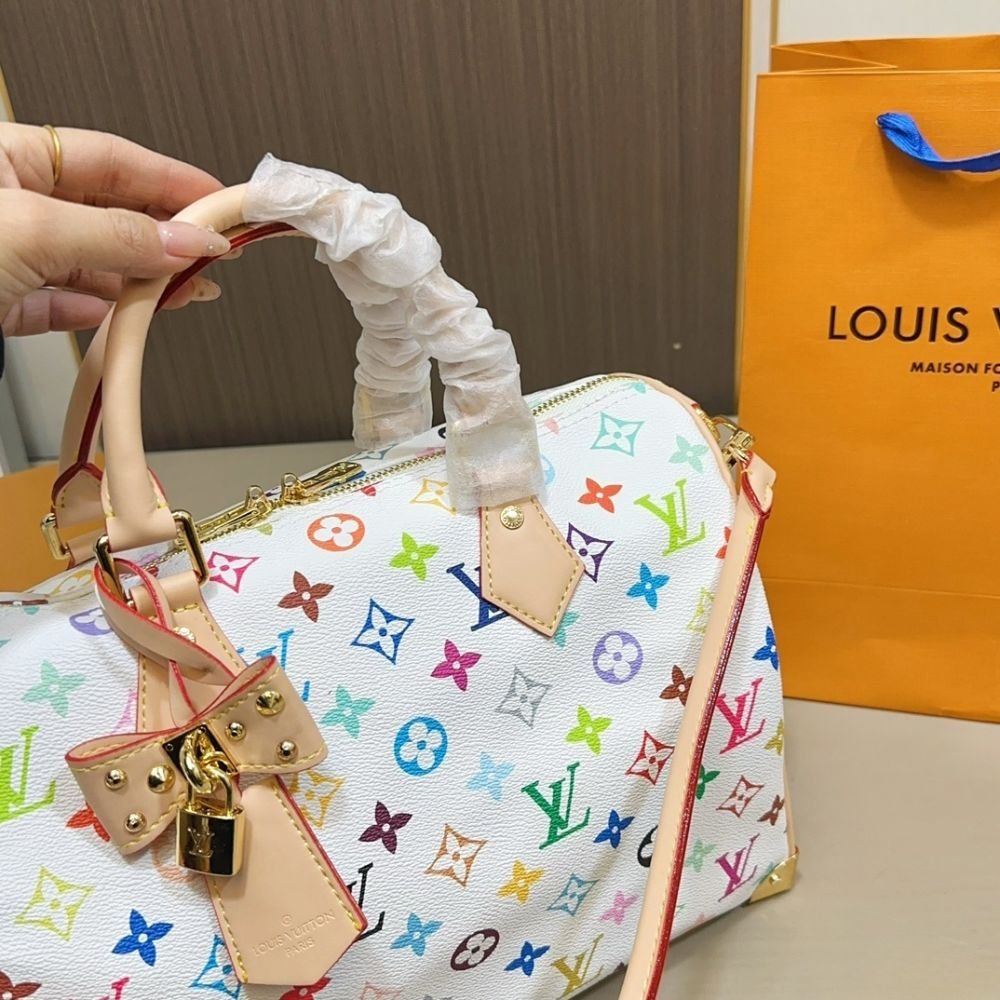 Louis Vuitton X Murakami Speedy Soft 30 Multicolor White 30Cm M27789