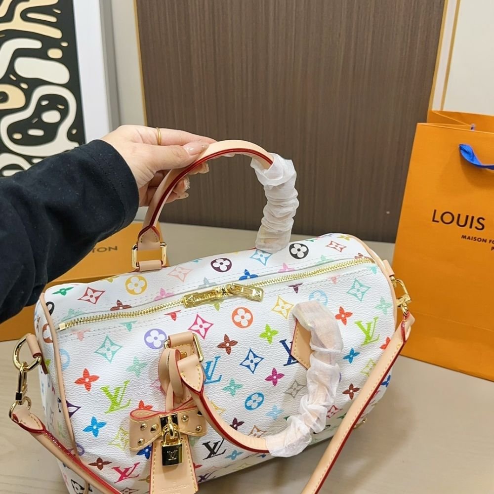 Louis Vuitton X Murakami Speedy Soft 30 Multicolor White 30Cm M27789