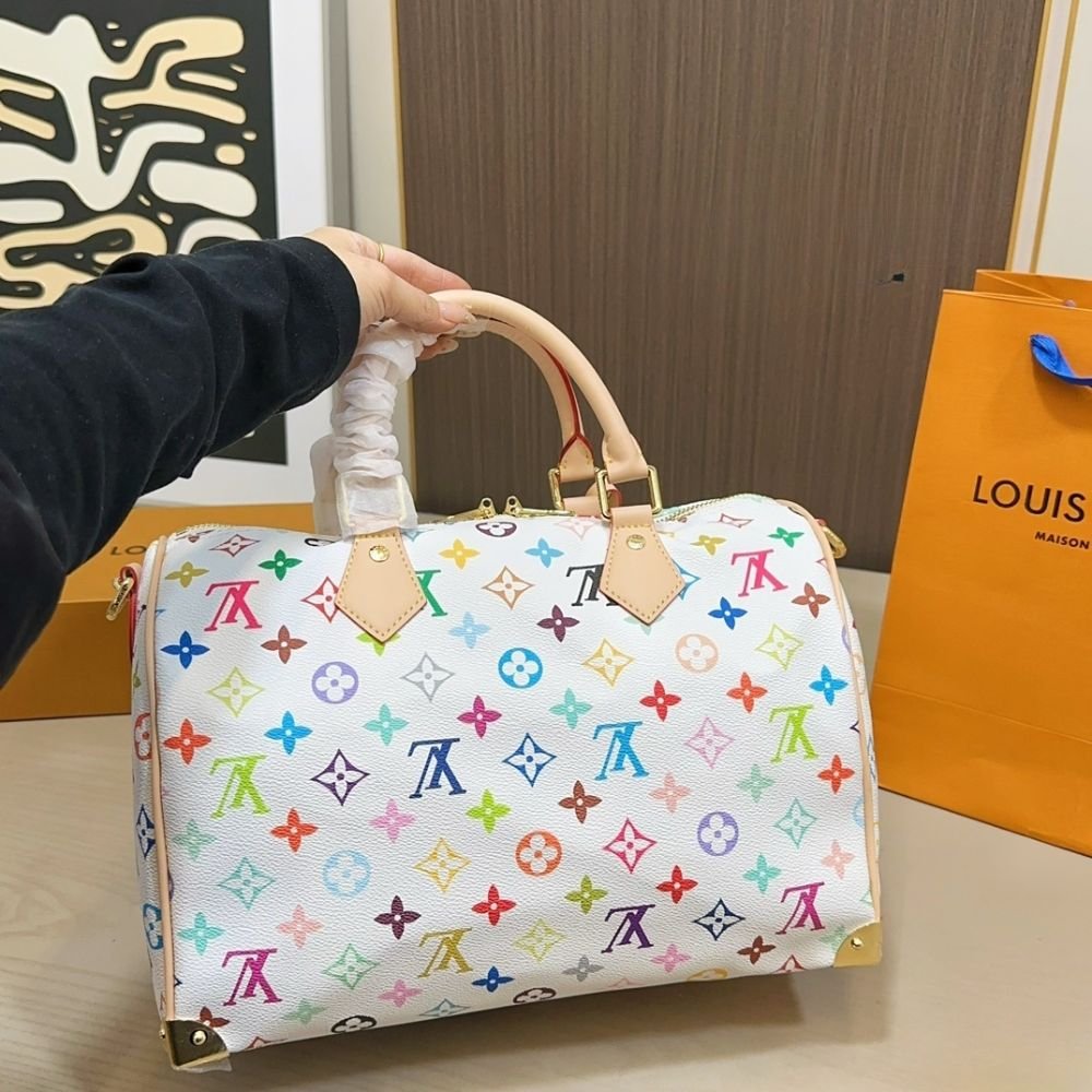 Louis Vuitton X Murakami Speedy Soft 30 Multicolor White 30Cm M27789