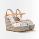 Louis Vuitton x Takashi Murakami Helios Wedge Sandal White 1AGYWX