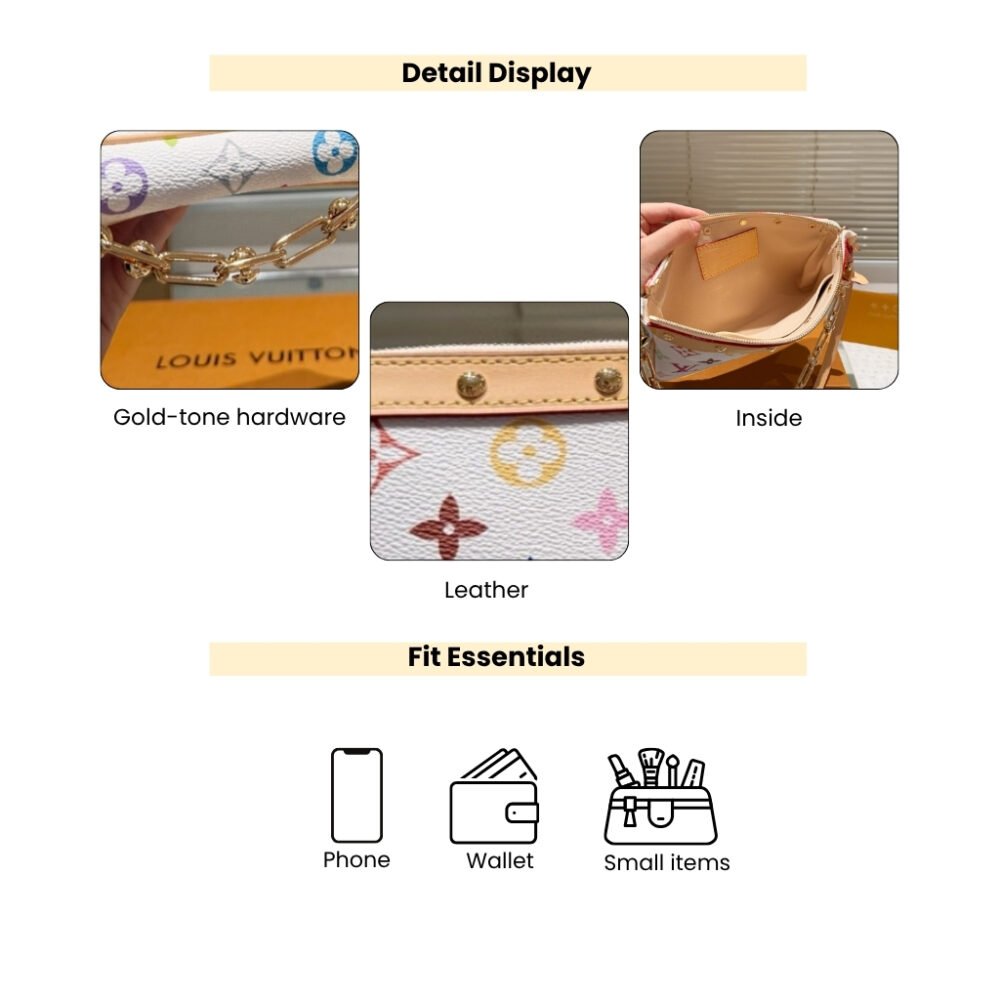 Louis Vuitton X Takashi Murakami Pochette Accessories Multicolore Blanc 21cm M13404