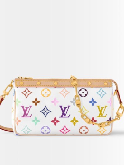 Louis Vuitton X Takashi Murakami Pochette Accessories Multicolore Blanc 21cm M13404